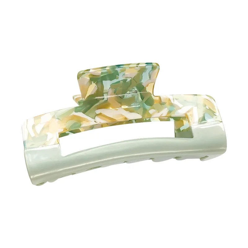 Luxury Korean Color Matching Acetate Stylish Simple Green Shark Clip Hair Accessory