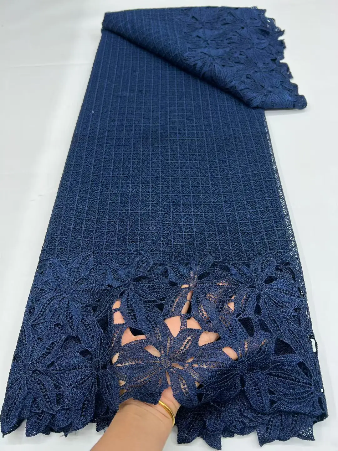 

5 Yards Nigerian Guipure Cord Lace Fabric 2026 High Quality African Embroidery Lace Fabric For Wedding Party Dresses 744