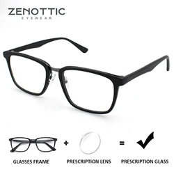 ZENOTTIC Square Acetate Prescription Glasses Business Myopia Eyeglasses Fashion Progressive Eyewear for Men