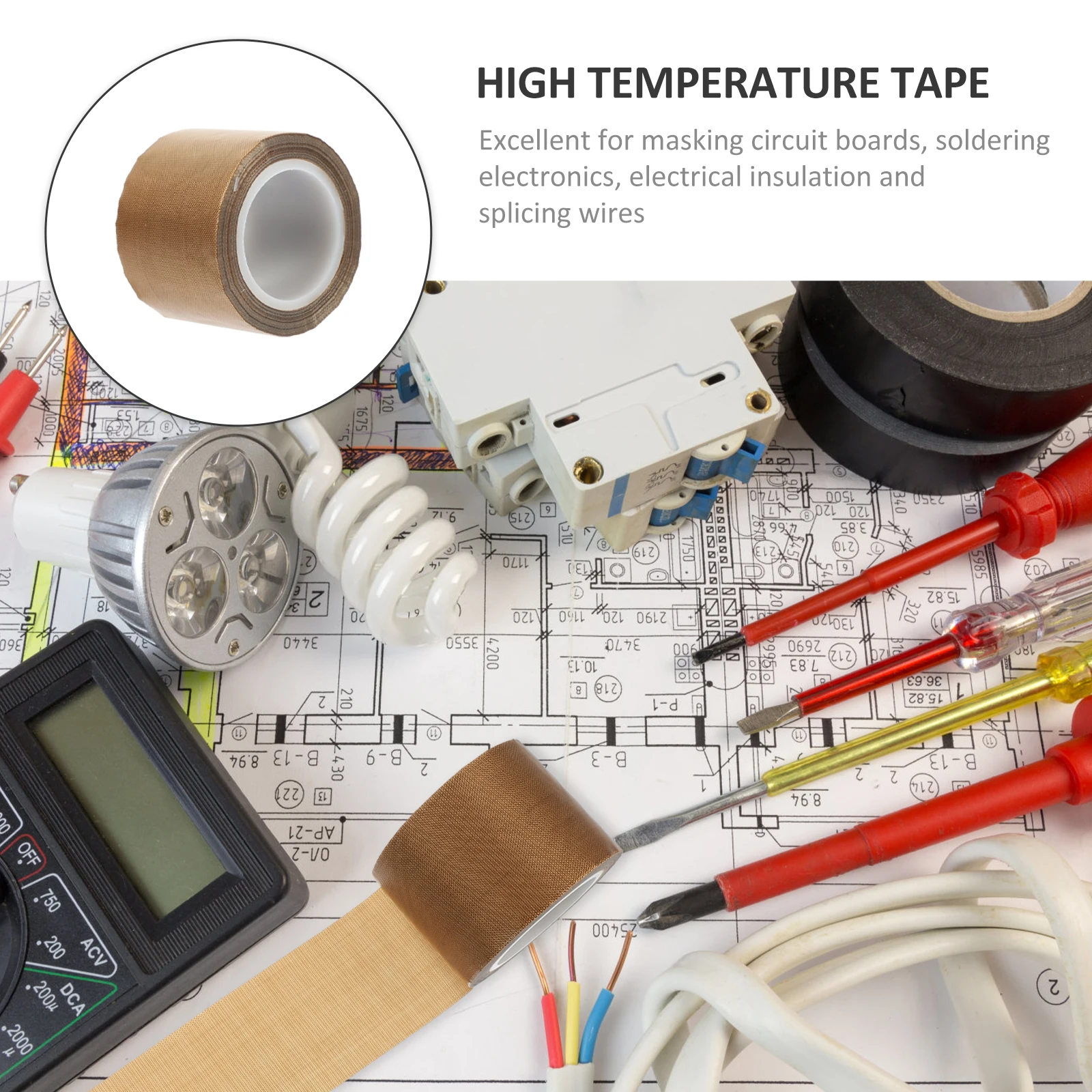 

High Temperature Resistant Adhesive Tape Fiberglass Cloth Insulated Heat Insulation Electrical Wire Splicing Soldering