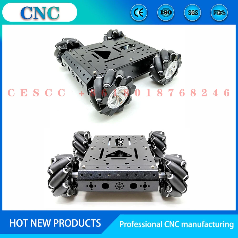 C300 Mecanum wheel universal wheel chassis smart car omnidirectional mobile robot DIY toy metal wheel DC motor