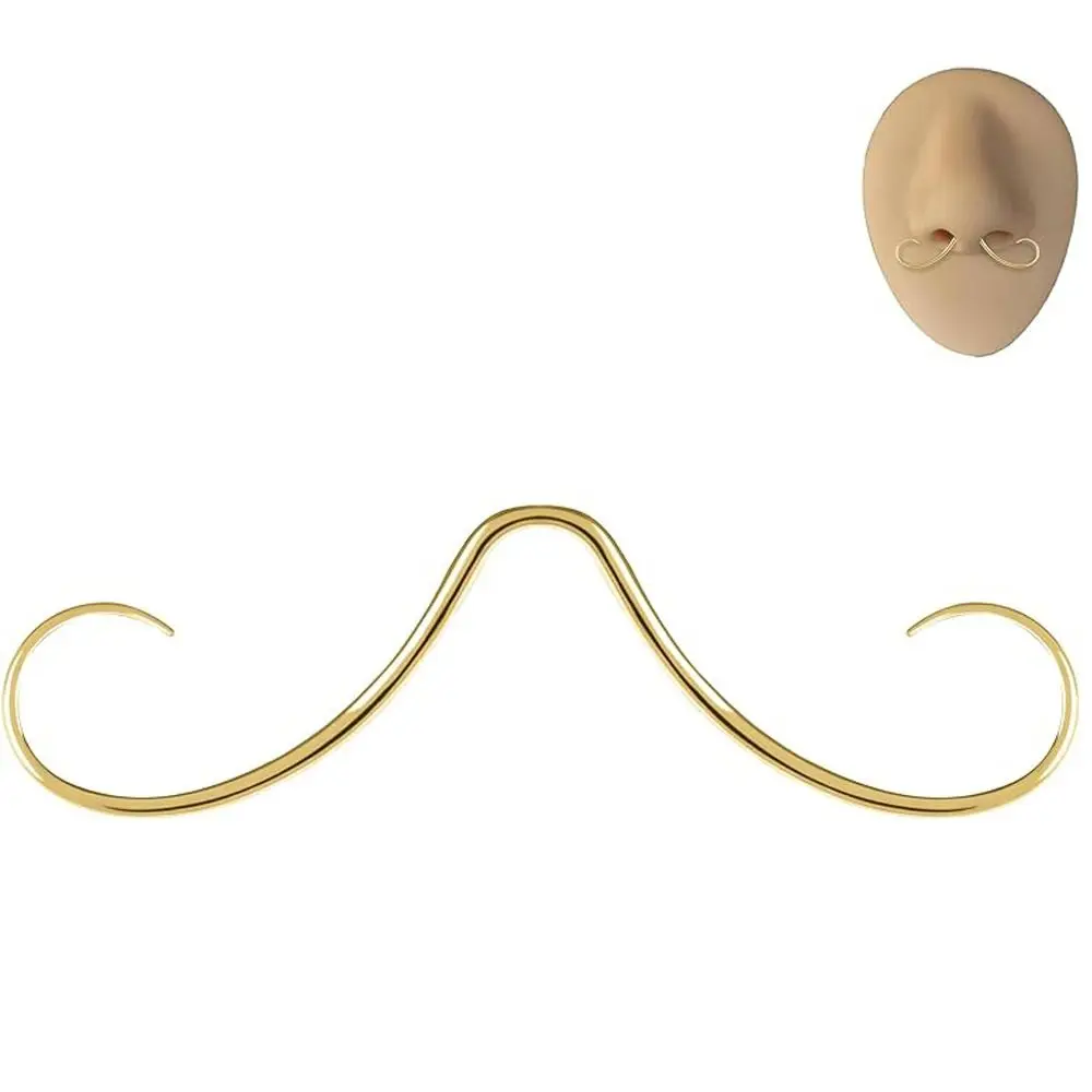 Piercing Jewelry Mustache Septum Ring Gold Color Body Jewelry Surgical Steel Septum Ring Surgical Stainless Steel