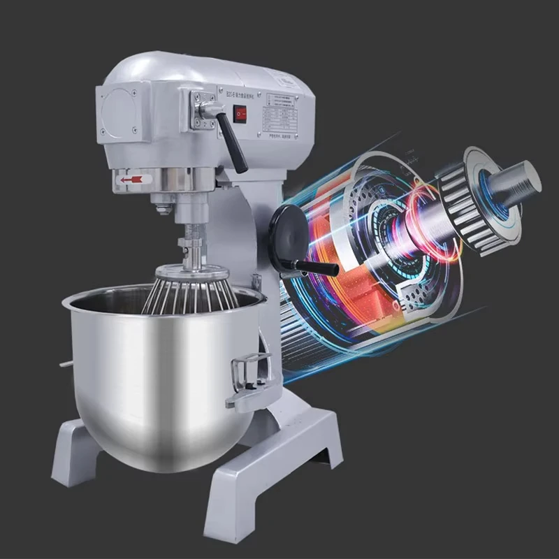 Commercial 20-30L Food Mixer - Multi-Purpose Dough Kneader & Cream Whisking Machine for Bakery, Kitchen, Restaurant Use