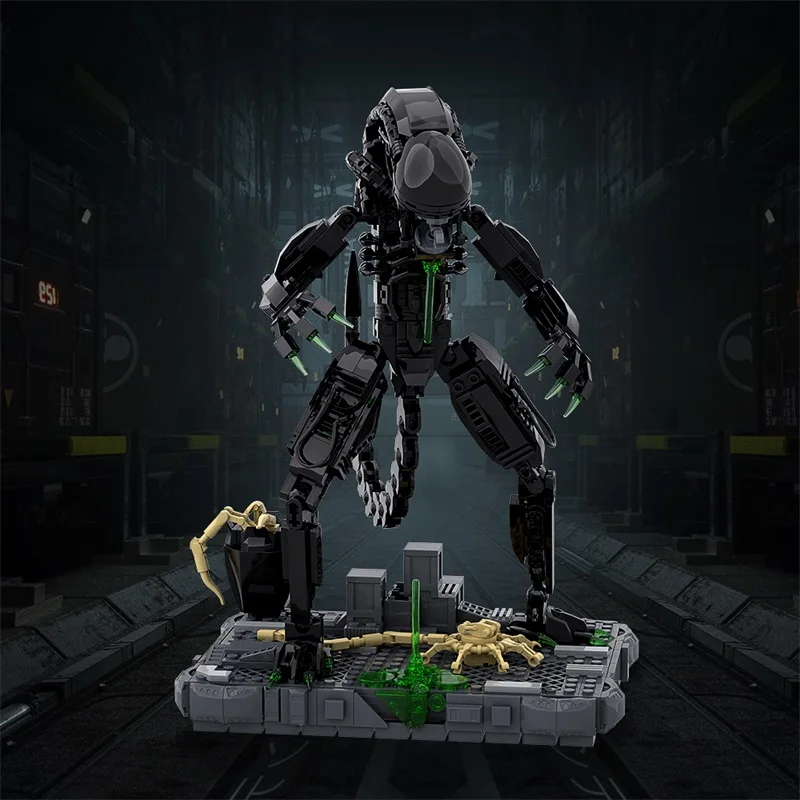 

MOC Movie Aliened Xenomorphs Mecha Monster Building Block Model Set DIY Robot Assemble Bricks Educational Toys Birthday Gifts