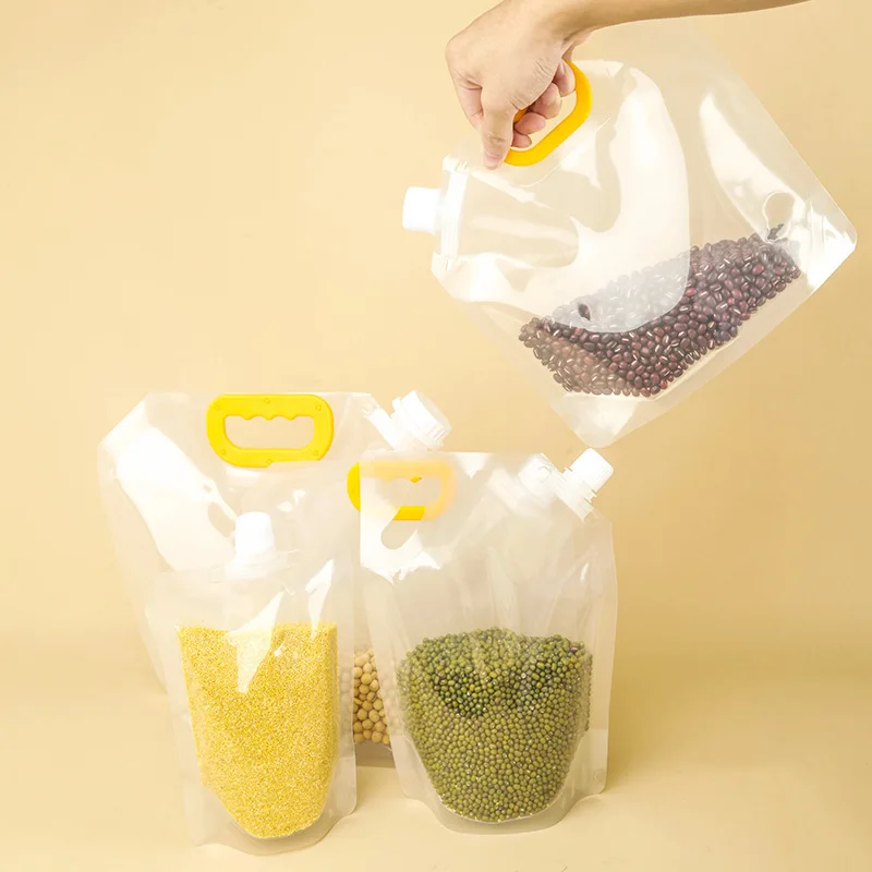 Grains Storage Packaging Bag Rice Dispenser Insect Proof Food Storage Sealed Bag Bean Container Kitchen Organizer with Nozzle