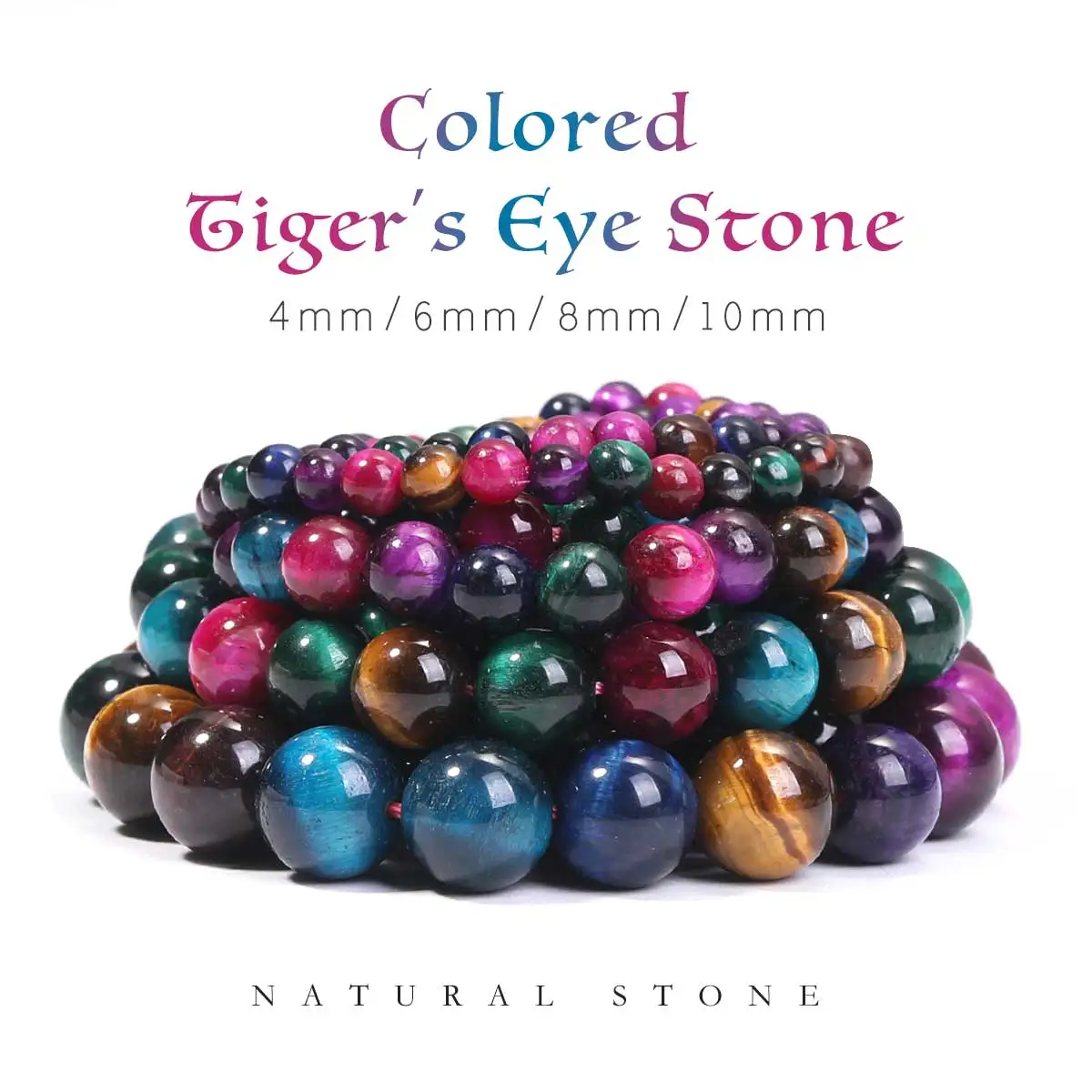 

Natural Stone Colorful Tiger Eye Beads 4/ 6/ 8/10mm for Jewelry DIY Bracelet Necklace Accessories Round Loose Beads Wholesale