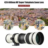 Cámara MF Super teleobjetivo Zoom lente F/8,3-16 420-800mm montaje en T con anillo adaptador reemplazo de rosca Universal 1/4 para Canon