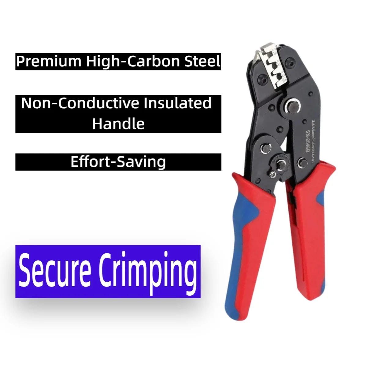 

SN-2546B Solar PV Wire Crimper - 2.5/4/6mm² Crimping Plier for Solar Connectors Panels Cables Tool Kit