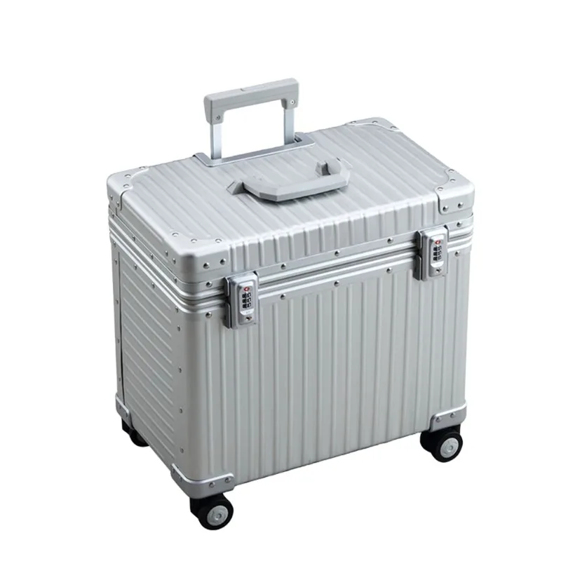 

2024 new silver Aluminum alloy hard case flight suitcase for protecting digital camera accessories