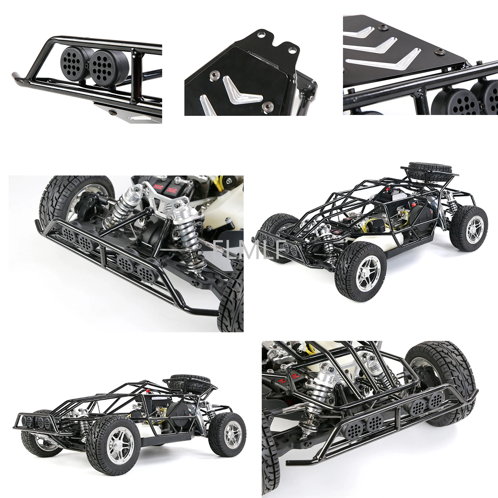 FLMLF Rc Car Metal Front Anti-collision Kit for 1/5 Losi 5ive-t Rofun Rovan Lt KM X2 Dtt Fid Ql Truck Parts