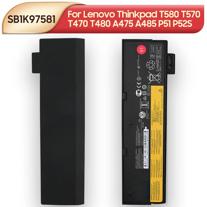 

Новый сменный аккумулятор SB1K97581 для Lenovo Thinkpad T570 T470 T580 T480 A475 A485 P51 P52S 61+