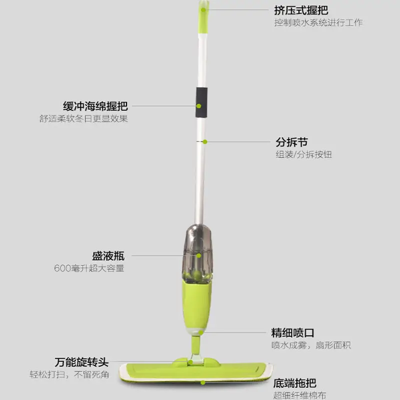 New household water spray spray large flat mop free hand wash lazy mop floor mop