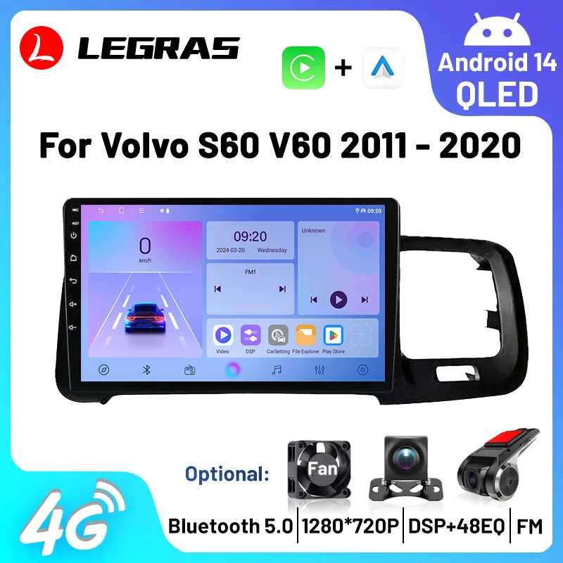 

Wireless Carplay Android Auto Car Intelligent Systems For Volvo S60 V60 2011-2020 GPS Navigation DSP Bluetooth Multimedia Player