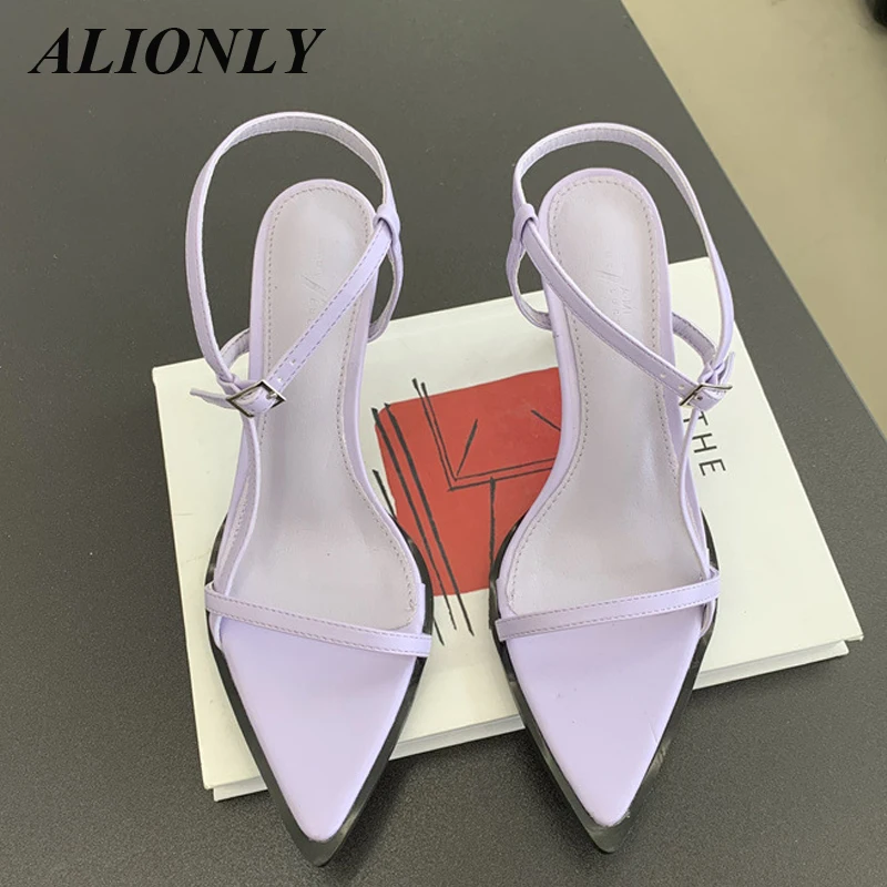 Alionly 2023 New Buckle Strap Sexy Stiletto Heels Women Sandals Silk Satin Party Wedding Pumps Ladies Shoes Zapatos De Mujer