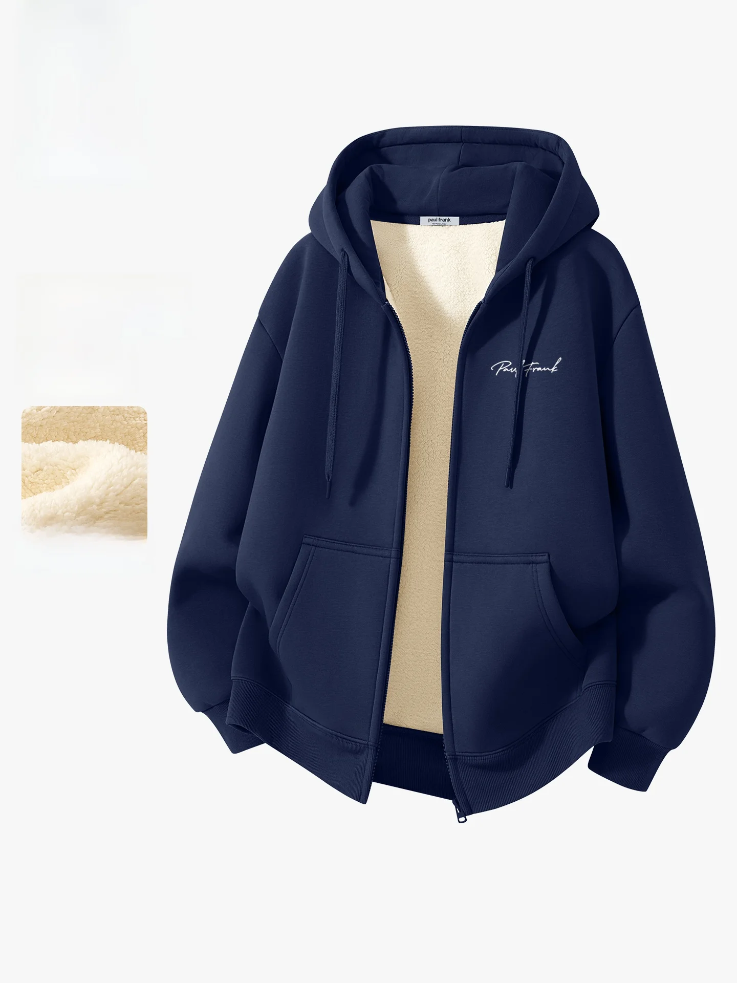 

Men's Fce Lined Lamb Velvet Hooded Jaet Winter Warm Zipper Sle Casual Wear Daily Comfortable Breathable