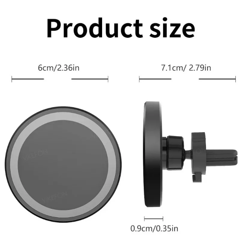 200W Magnetic Car Wireless Charger Air Vent Clip Phone Holder For Magsafe iPhone 17 16 15 14 13 12 Pro Max Fast Charging Stand - náhled 6