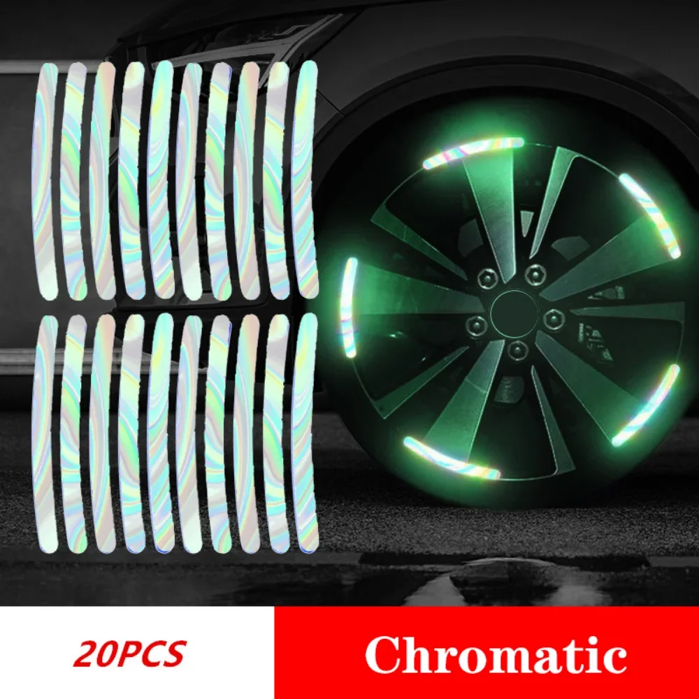 Car Wheel Hub Reflective Stripes Door Safety Opening Warning Sticker Tape Auto Rear Warning Reflective Tape Car Accessories