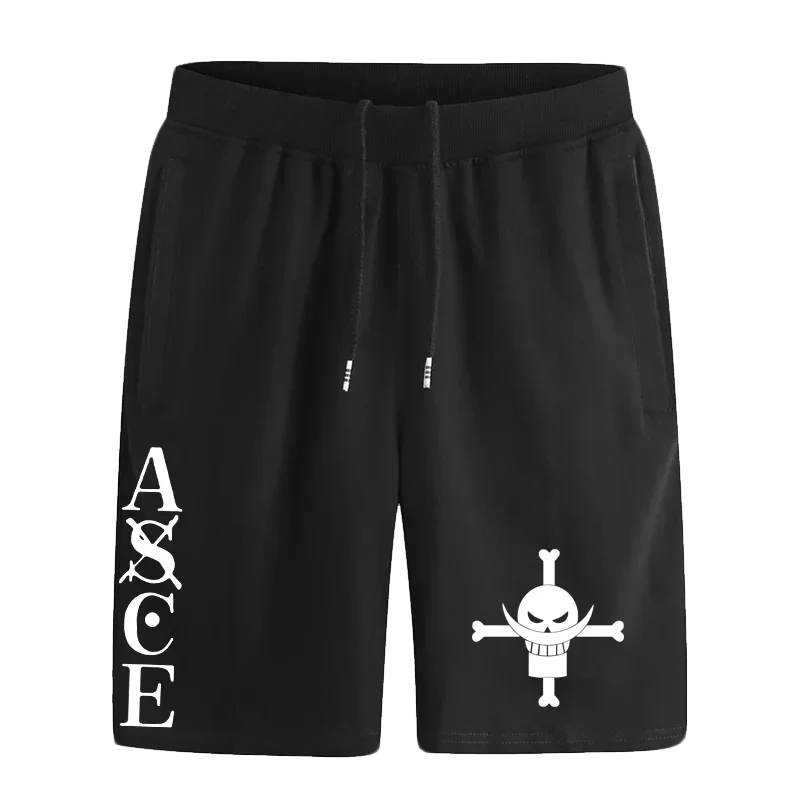 Anime ONE PIECE Sombrero de paja Luffy Chopper Barba blanca Moda Pantalones de cinco puntos Pantalones cortos sueltos de talla grande para hombres y mujeres