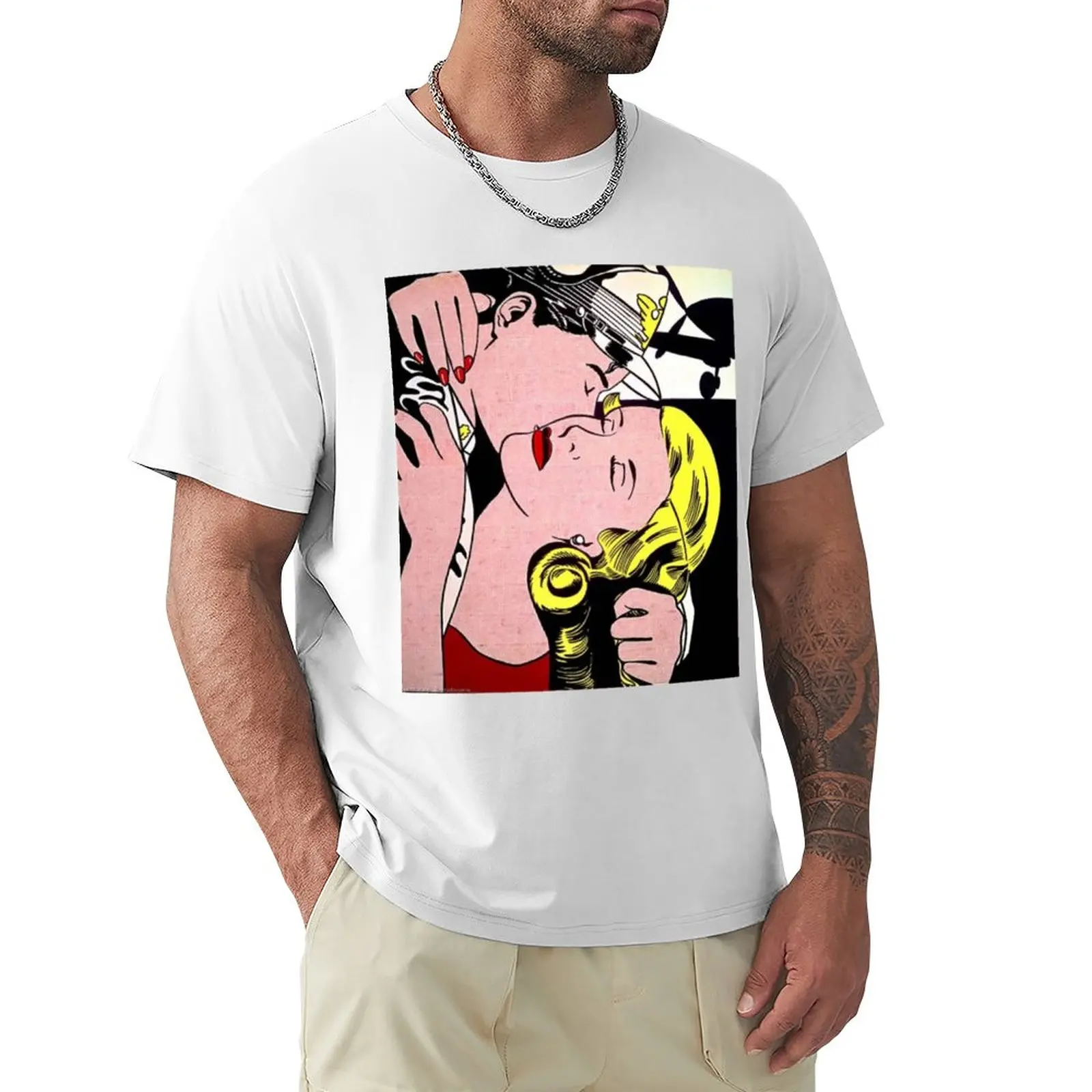 roy lichtenstein the kiss T-Shirt cute clothes sweat men clothes