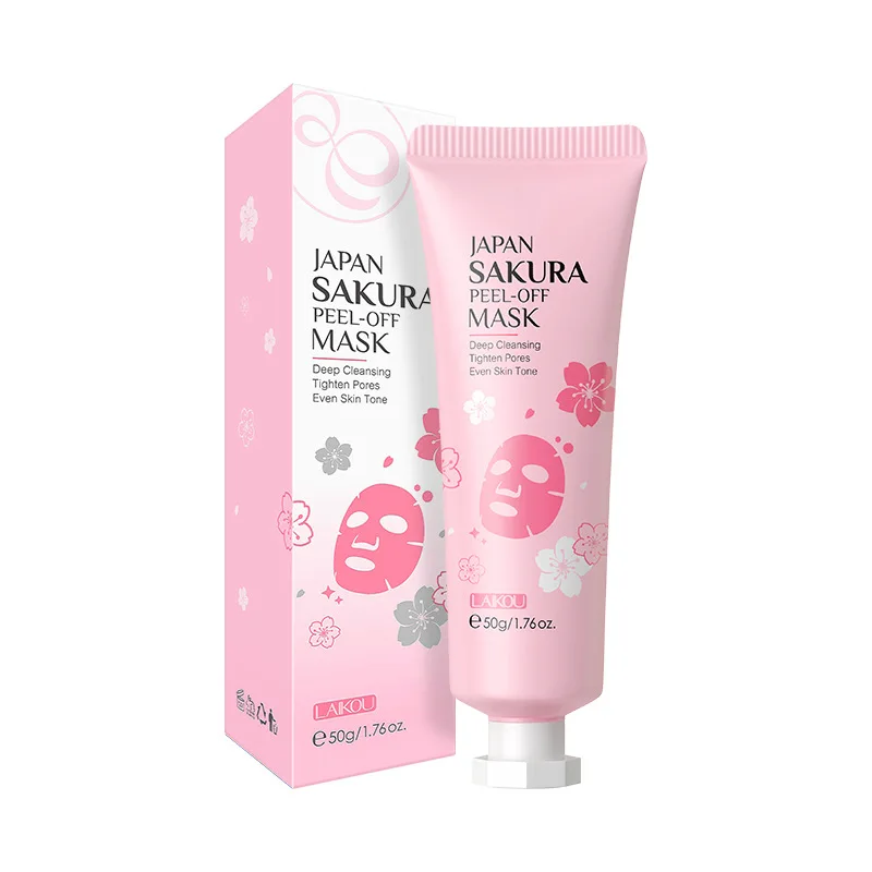 1PC Laikou Sakura Peeling Face Mask Deep Cleansing Brightening Tear Off Mask Facial Skin Care 50g