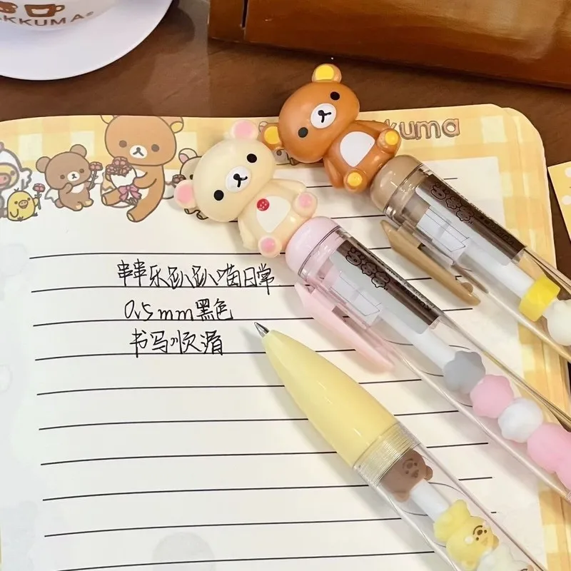 Rilakkuma Beaded Gel Pen Cartoon 0.5mm Black Ink Press Pen Signing Pen Students Exam Writing Pens Friend Girl Birthday Gifts view 4