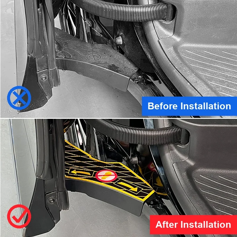 Car Reflective Middle Door Step Warning Sticker Pair for Toyota Alphard Vellfire 40 Series Adhesive Label Cover Accessories