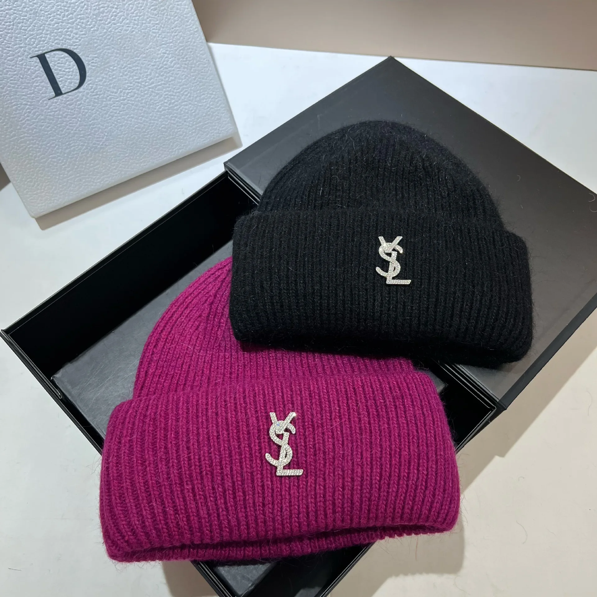 

​Nordic Winter Warm Hat for Women - Rabbit Fur Knitted Ear Warmer, Oversized Double Fold Design, Thermal Cold Weather​