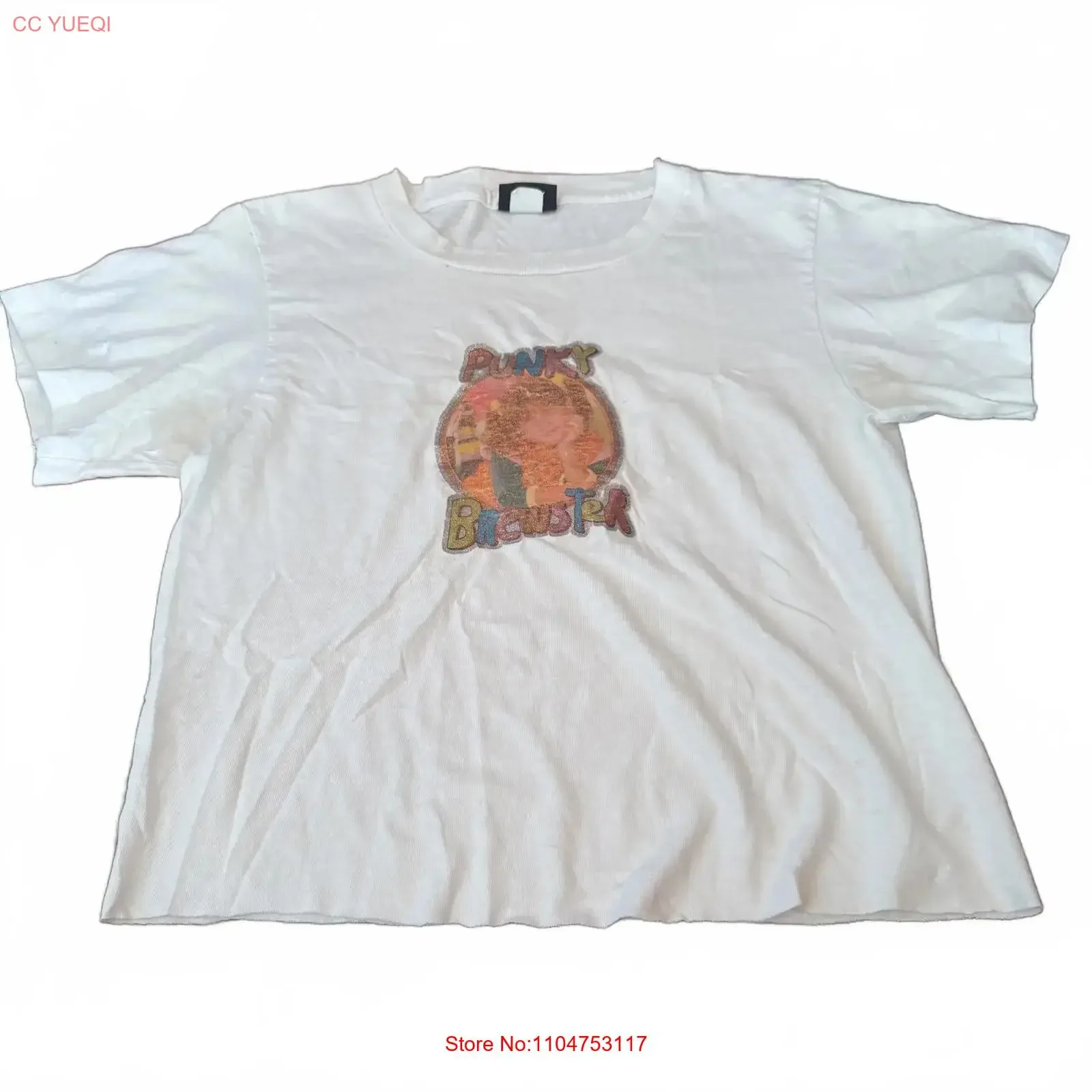 Punky Brewster Glitter Baby T Shirt White Cropped Y2K 90s Size Approx S vintage Washed Stylish Soft fashion Comfortable graphic