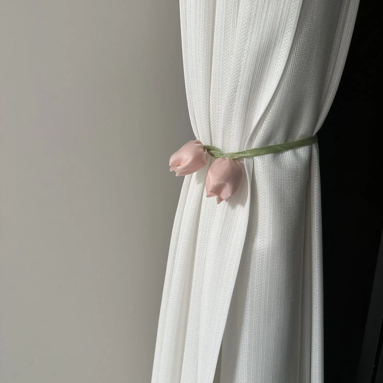 6pcs set Simple Princess Style Tulip Curtain Tie Back Kids Room Bedroom Sheer Curtain Decorative Tie Strap Rope Wedding Decor