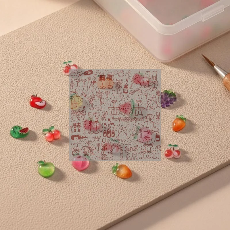 20Pcs Resin Fruit Nail Charms Jewelry Nail Art Decorations Parts Sweet 3D Mini Red Cherry Nail Art Accessories DIY Manicure Too
