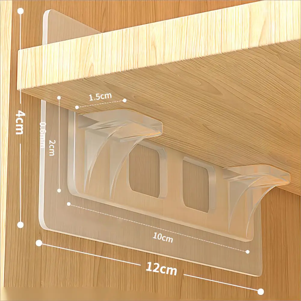 Layered Shelf Bracket Transparent Color Upgrade Design Easy Installation No Punching Design Strong Load-bearing Brand New