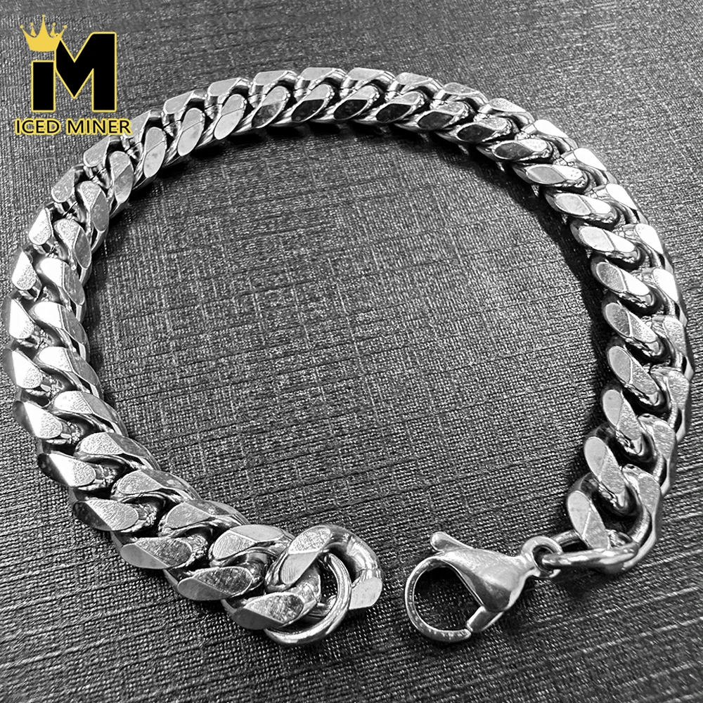 NO FADE Top Quality 9mm 316L Stainless Steel Bracelets For Men Women Steel NK Chain Hand Chain Goth Jewelry Drop Shipping