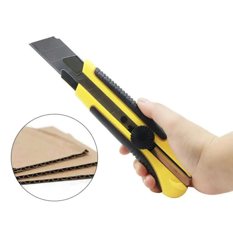 25 mm Allzweckmesser SK5 Edelstahlklinge Einziehbares Messer Box Cutter Snap-off Taschen-Allzweckmesser Schnittseil Papier Utility