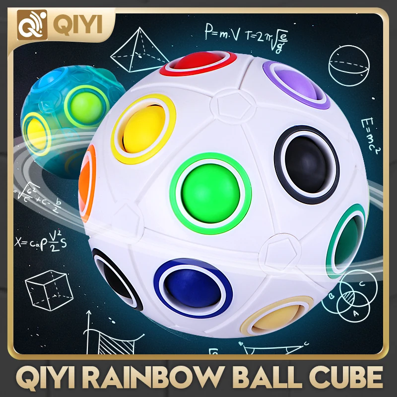 [ qiyi Fingertip Rainbow Ball ] Speed Cube Ball Fun Stress Reliever Brain Teaser Color Matching 3D Puzzle Toys