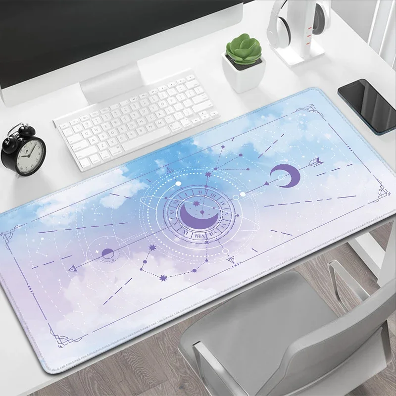 Pink Desk Mat Tarot Card Mousepad Gaming Keyboard Pads Mystery Constellations Mouse Accessories Cute Laptop Computer Mouse Pad