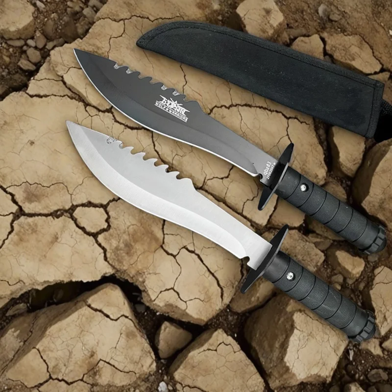

War Wolf 5Cr13Mov Blade Nylon Fiber Handle Portable Multi-purpose Outdoor Straight Knife +K Sheath, Jungle Survival EDC Knife