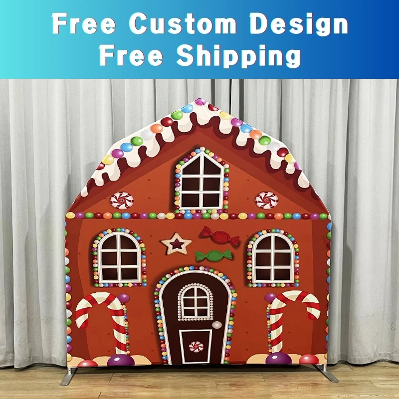 

Fabric Print Barn Arch Party Stand House Backdrop Cover for Kids Birthday Baby Shower Wedding Photo Booth Decor