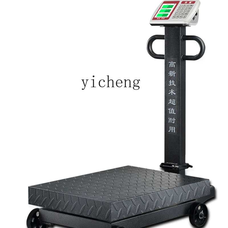 Zc Commercial 600kg Electronic Scale with Wheels 1000kg Scale Anti-Shake Moisture-Proof