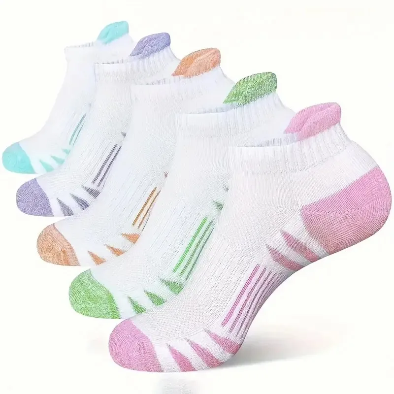 5/10 Pairs Neutral Sports Socks Fashionable Striped Sweat Absorbing Breathable Outdoor Running Basketball Couple Casual Socks﻿ image 6