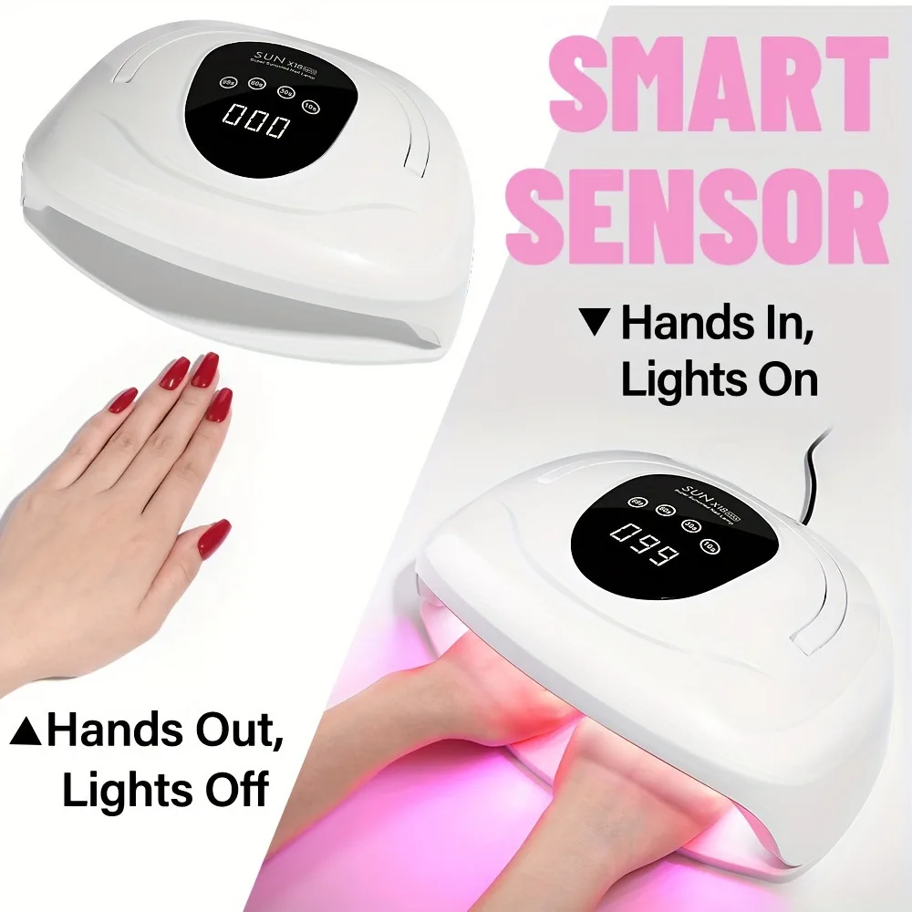 مصباح أظافر LED بالأشعة فوق البنفسجية بدون استخدام اليدين، مجفف أظافر جل احترافي، ضوء معالجة سريعة لفن الأظافر في صالونات التجميل المنزلية