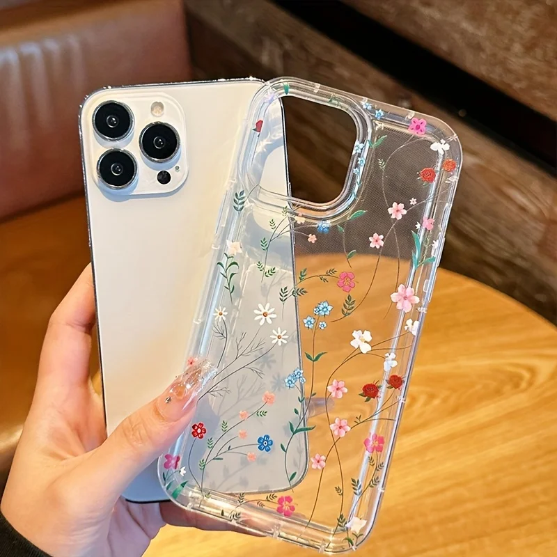 ฤดูร้อนดอกไม้ที่มีสีสันล้างเคสโทรศัพท์สําหรับiPhone 16 14 13 11 12 15 Pro Max 16e 7 8 Plus XR X XS Max Anti-Fallป้องกัน