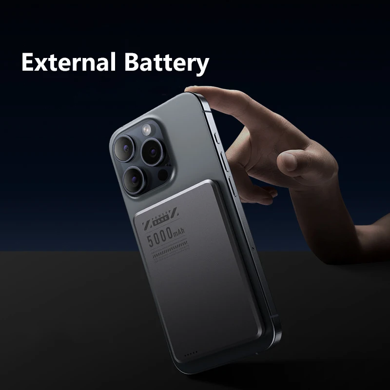 Ультратонкое магнитное зарядное устройство Power Bank PD20W из сплава, беспроводное быстрое зарядное устройство для Magsafe Powerbank для iPhone 16, 15, 14, 13, 12, резервная батарея