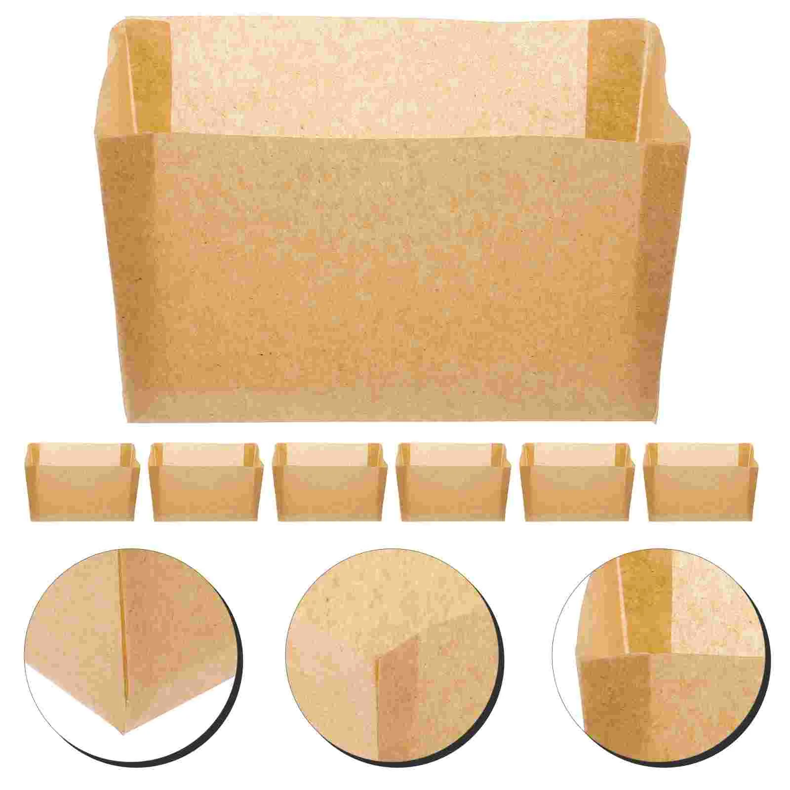 

50 Pcs Toast Liners Cups Bread Clear Wrapping Paper Holders Cases Dessert Raw Wood Pulp Wrappers