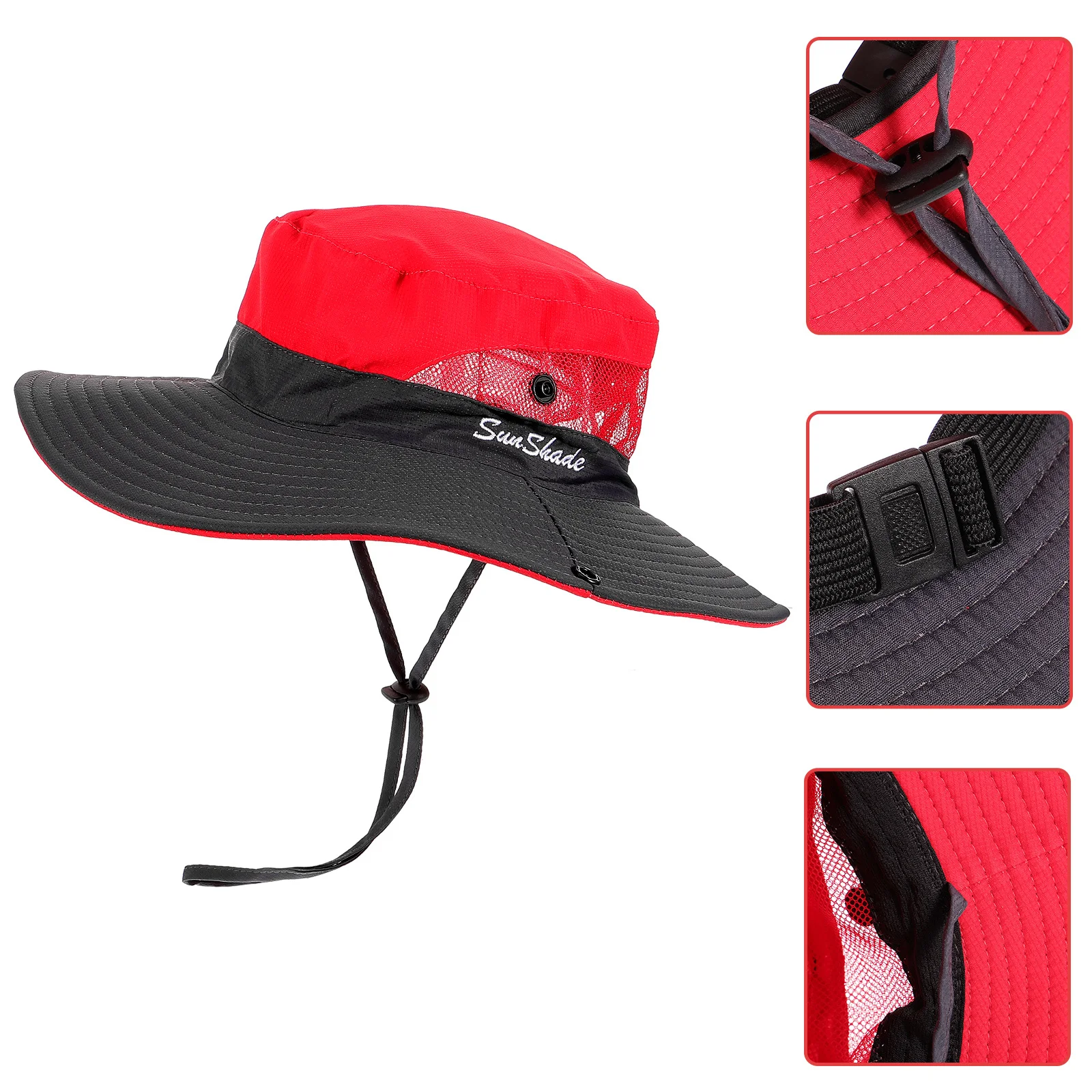 

Ladies Sun Hat Visor Outdoor Breathable Fisherman Summer Bucket Family Travel Women Red UV Protection Women's
