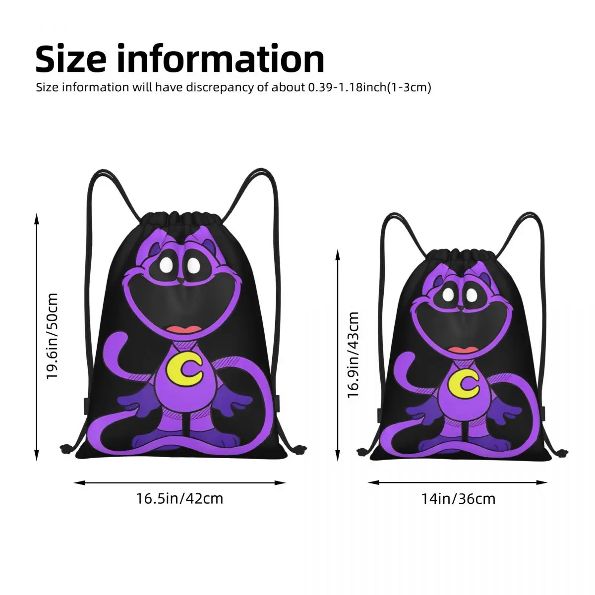 Catnap Smiling Critters Drawstring Bags Sports Backpack Gym Sackpack String Bag for Yoga