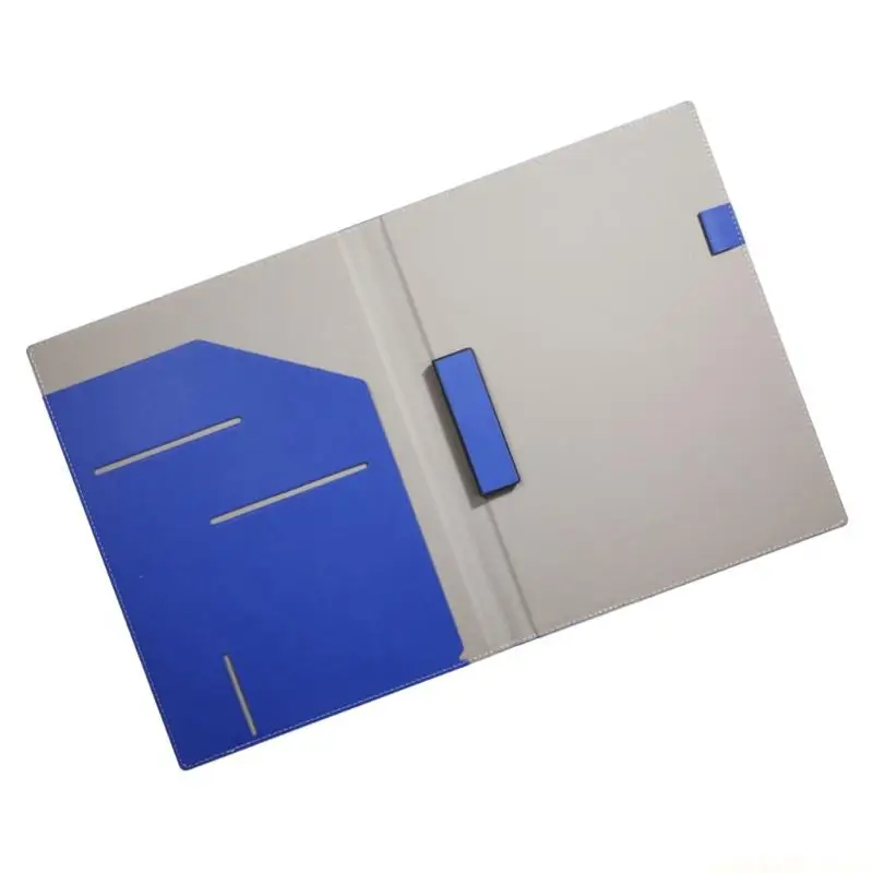 Business Conference Folder With Pen Slots And Card Pockets Water Resistant Document Organiser Clipboard For Meetings