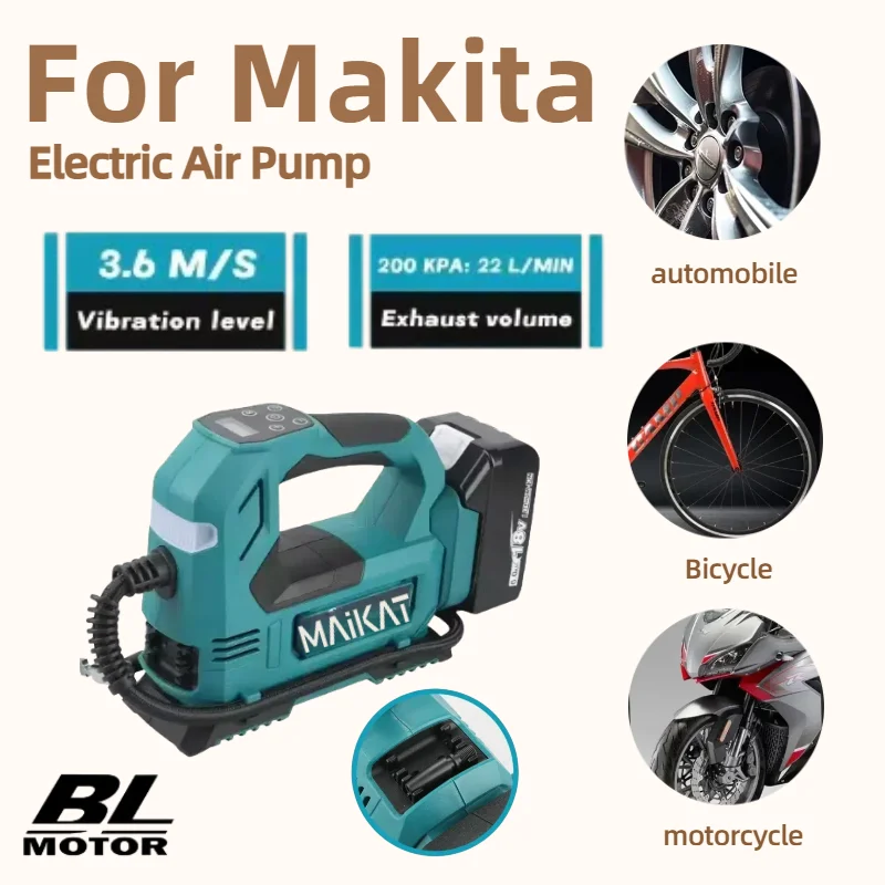 

For Makita 18V Lithium-Ion Cordless Air Inflator with Digital Display, Portable Tyre Pump for Cars & Motorcycles