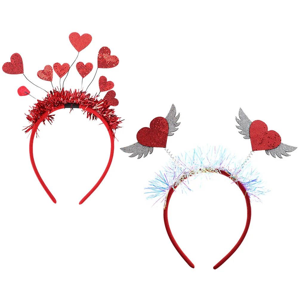 Valentine's Day Headband Adult Halloween Costumes Hair Hoop Accessories Women Love Headdress Cupid Heart Clasp Fabric Man