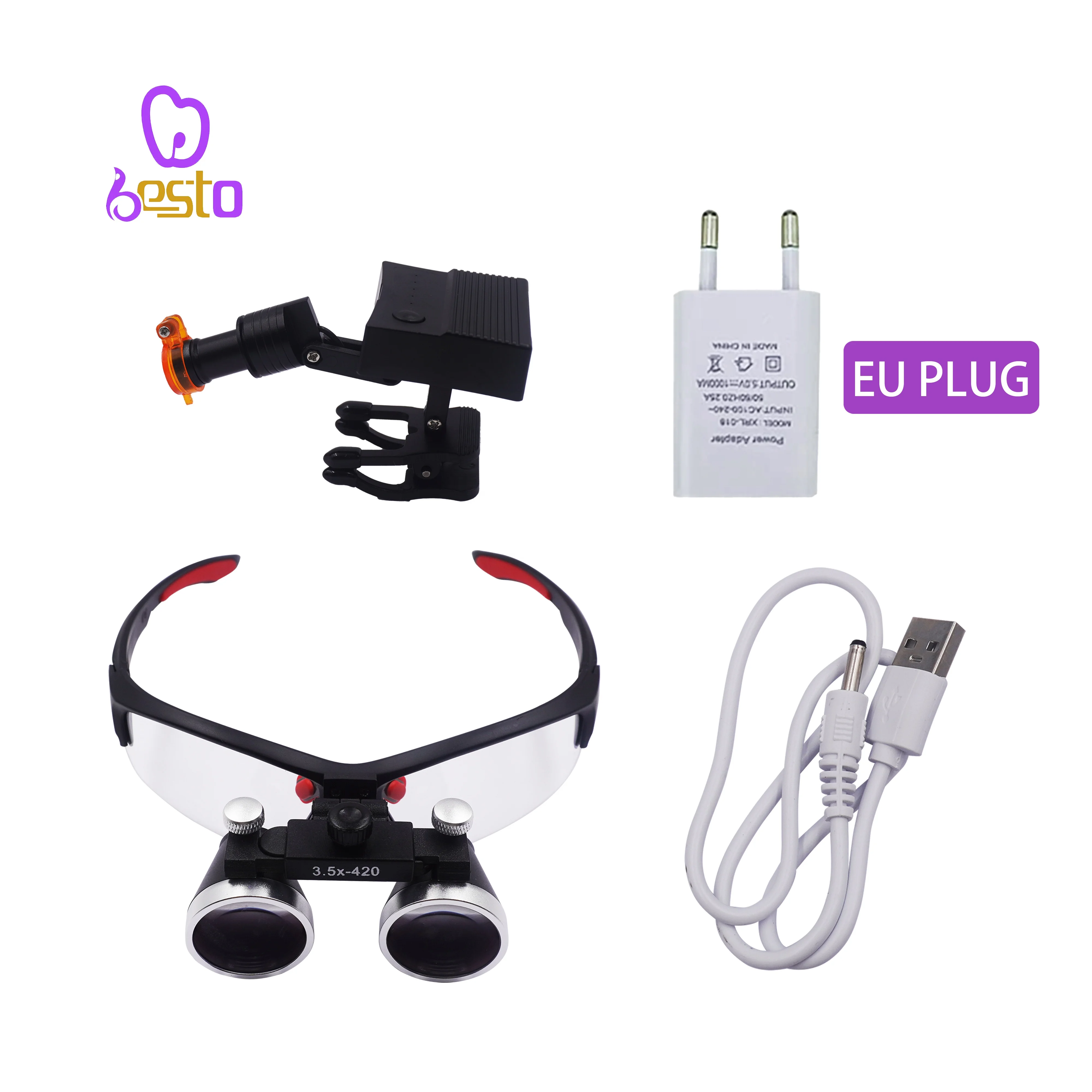 BESTO зажим на лампе, мини-прожектор, лупы, хирургические бинокулярные лупы, лупа, очки ден таль, медицинская фара, стоматологическое оборудование