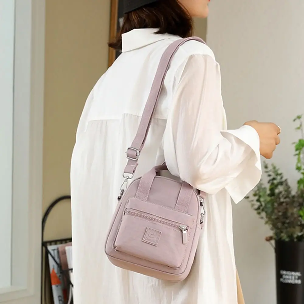 Women Casual Crossbody Shoulder Bag Girls Simple Fashion Zipper Handbags Nylon Waterproof Solid Messenger Tote Bag Lightweight